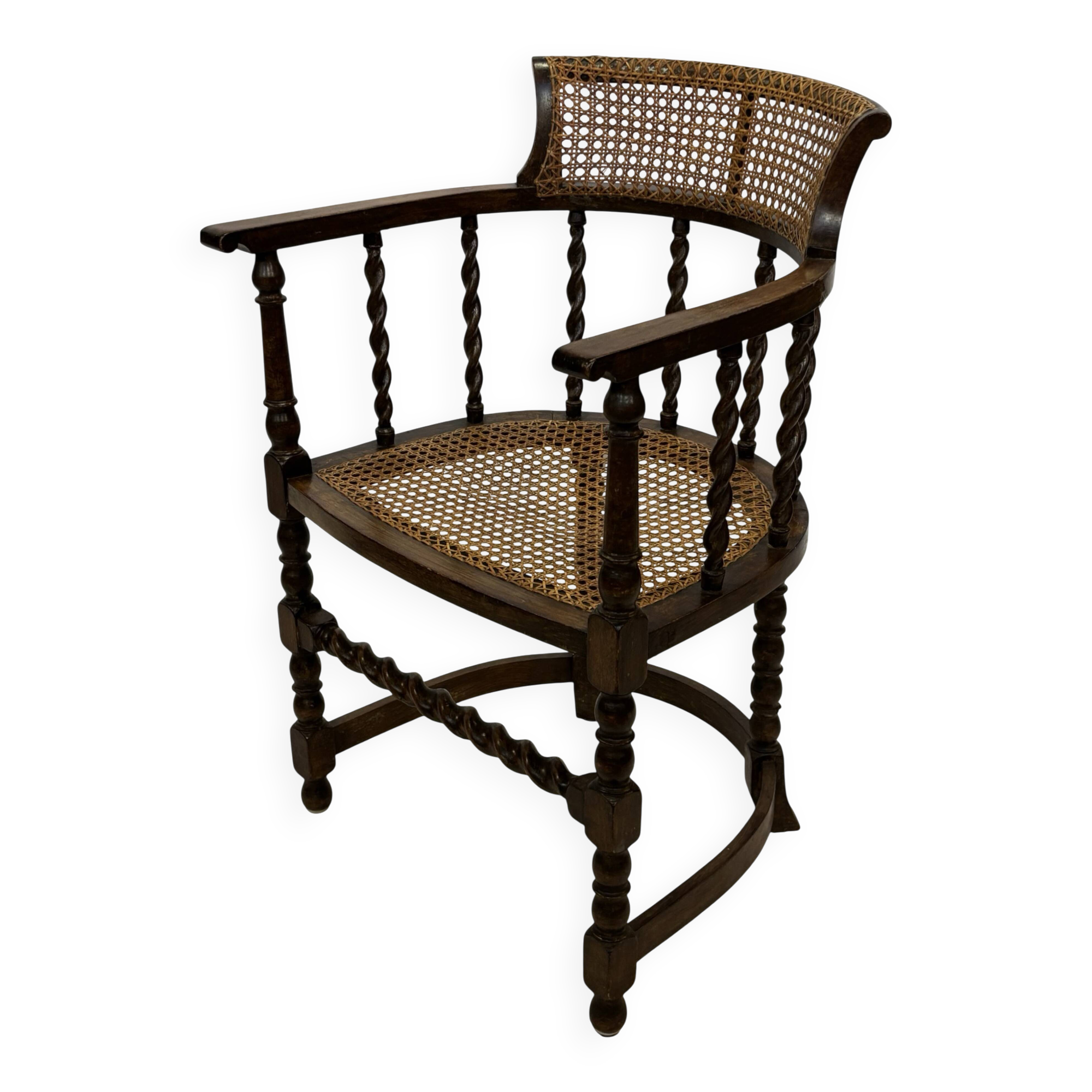 Antique Barley Twist, Rattan Seated Captains Chair easy chair Classic