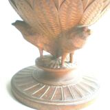Pot à tabac bois sculpté Forêt Noire, urne aux Oiseaux Black Forest Napoléon III