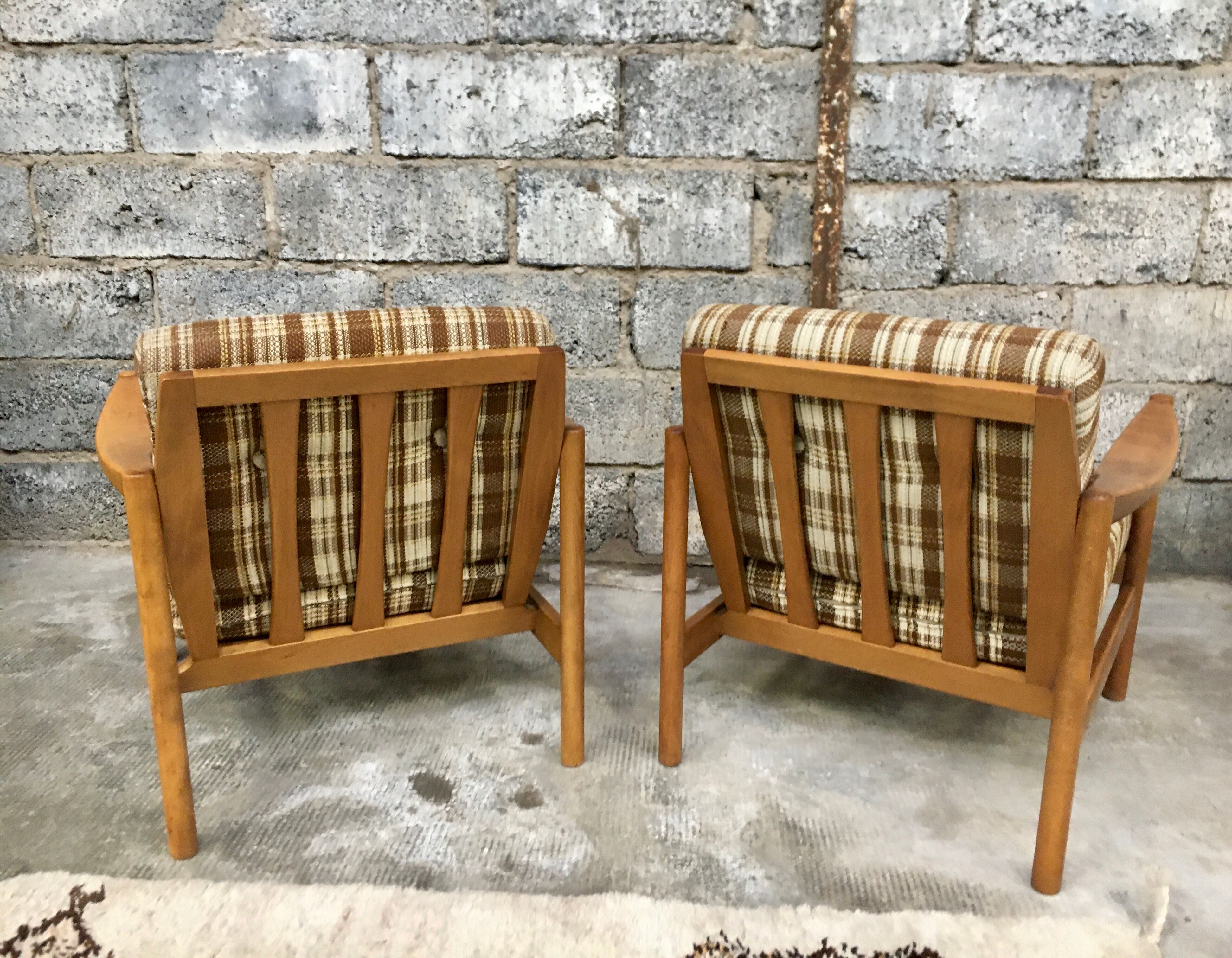 Pair of Scandinavian armchair fabric tiles