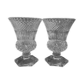 Pair of Medici crystal vases from Val-Saint-Lambert