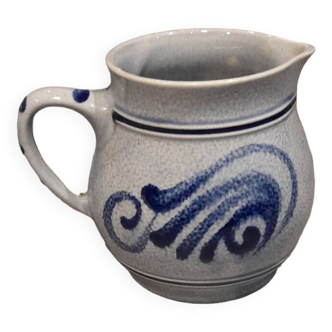 Enameled Salt Stoneware Pitcher