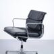 SOFT PAD CHAIR EA 217 EAMES BLACK LEATHER HERMAN MILLER PUBLISHED BY ICF 1970s