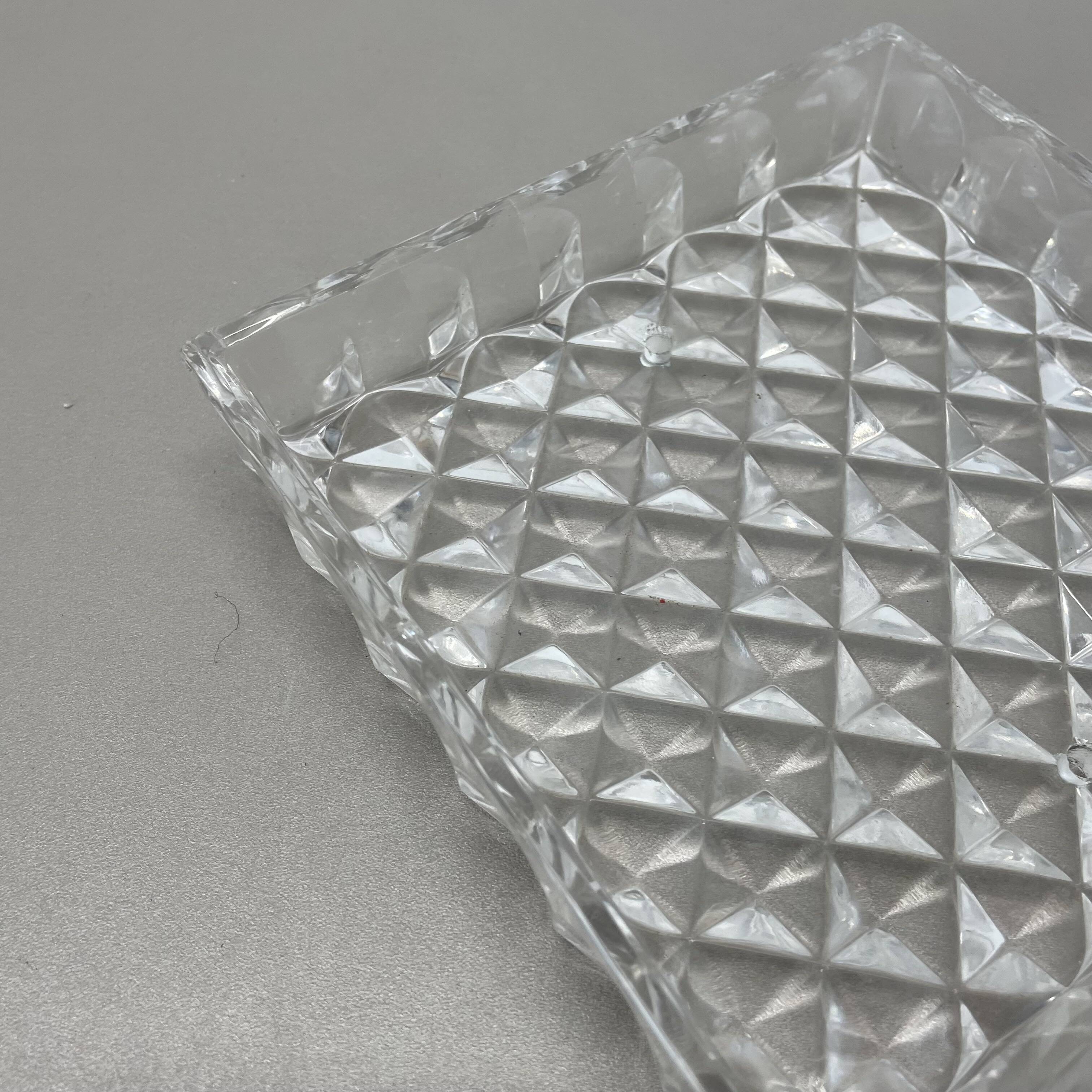 Small Cubic Textured Glass Wall Light in the Style of Orrefors, Germany, 1970s