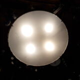 Imposing gothic lustre in wrought iron black laqué 185cm - 2 large candelabras