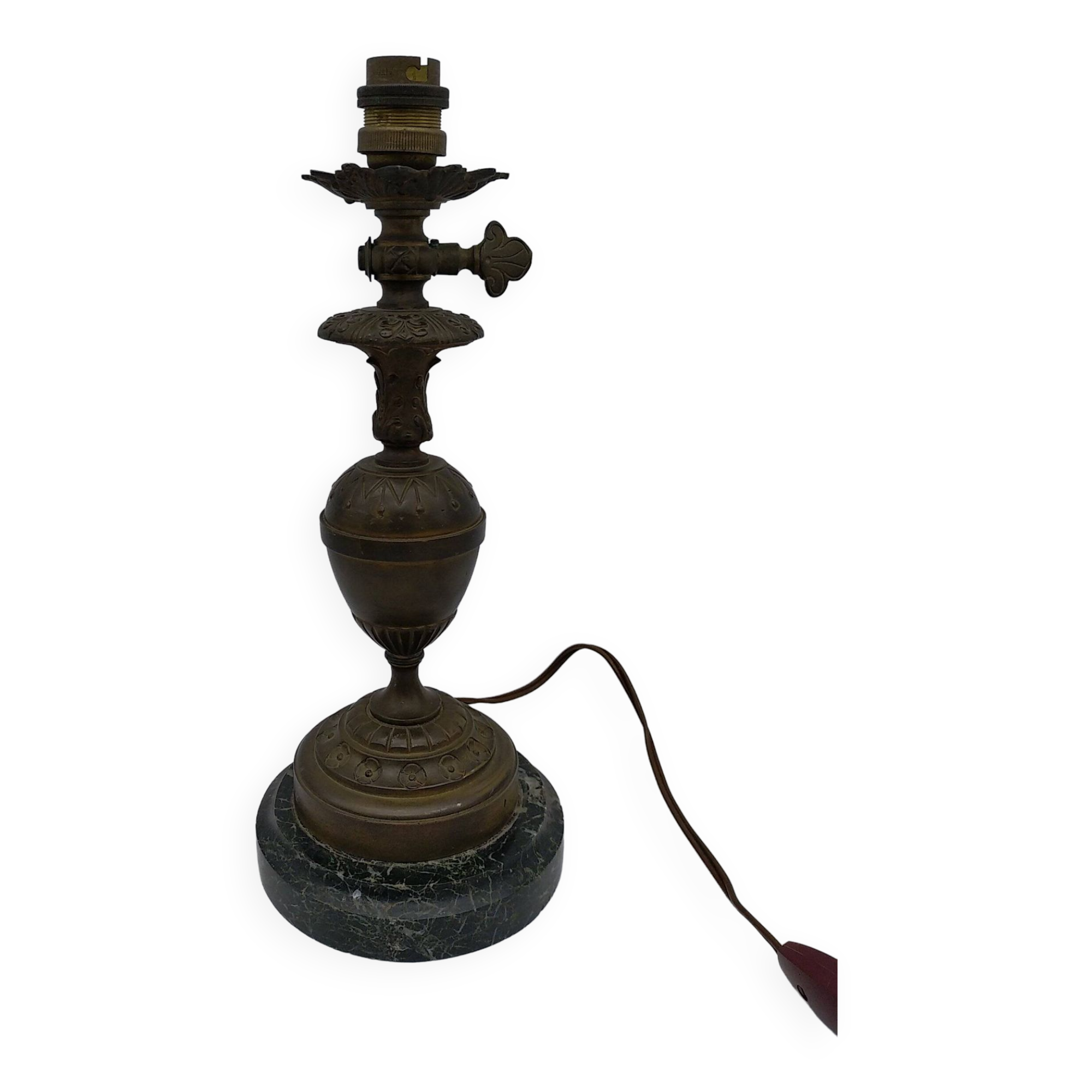 Bronze / brass lamp base, late 19th century.