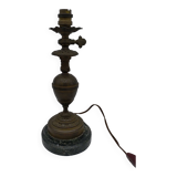 Pied de lampe en bronze / laiton, fin XIXème