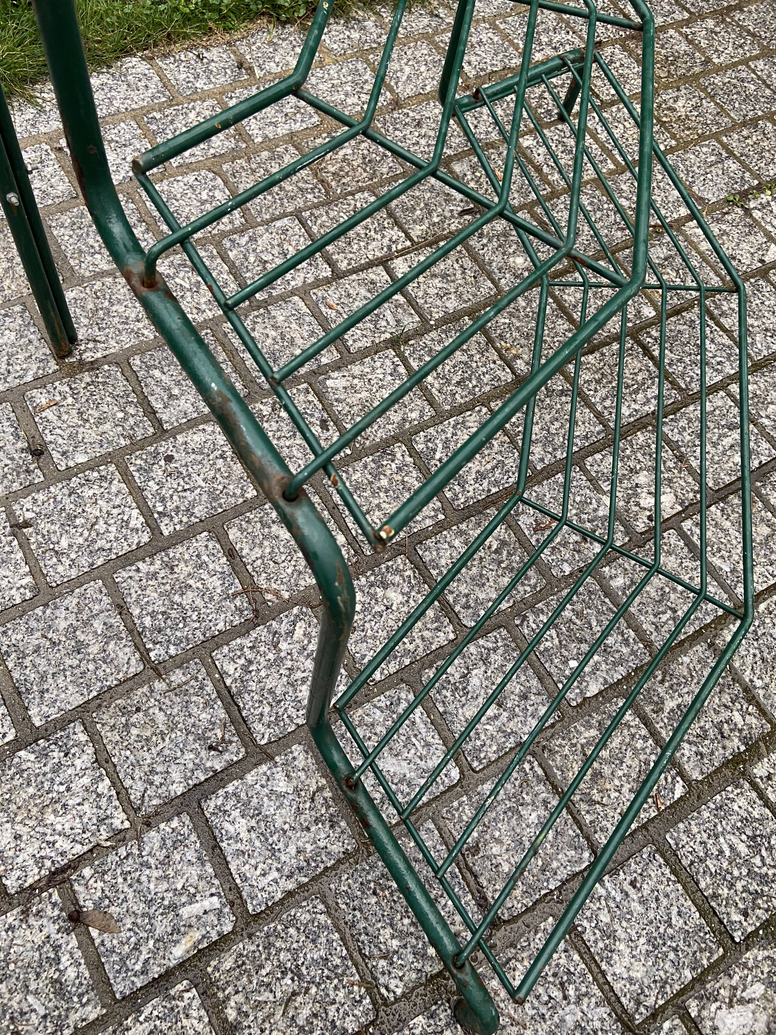 Florist shelf carries metal plants