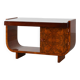 Belgian Art Deco Cabinet in Burl Veneer with Marble and Glass, circa 1930