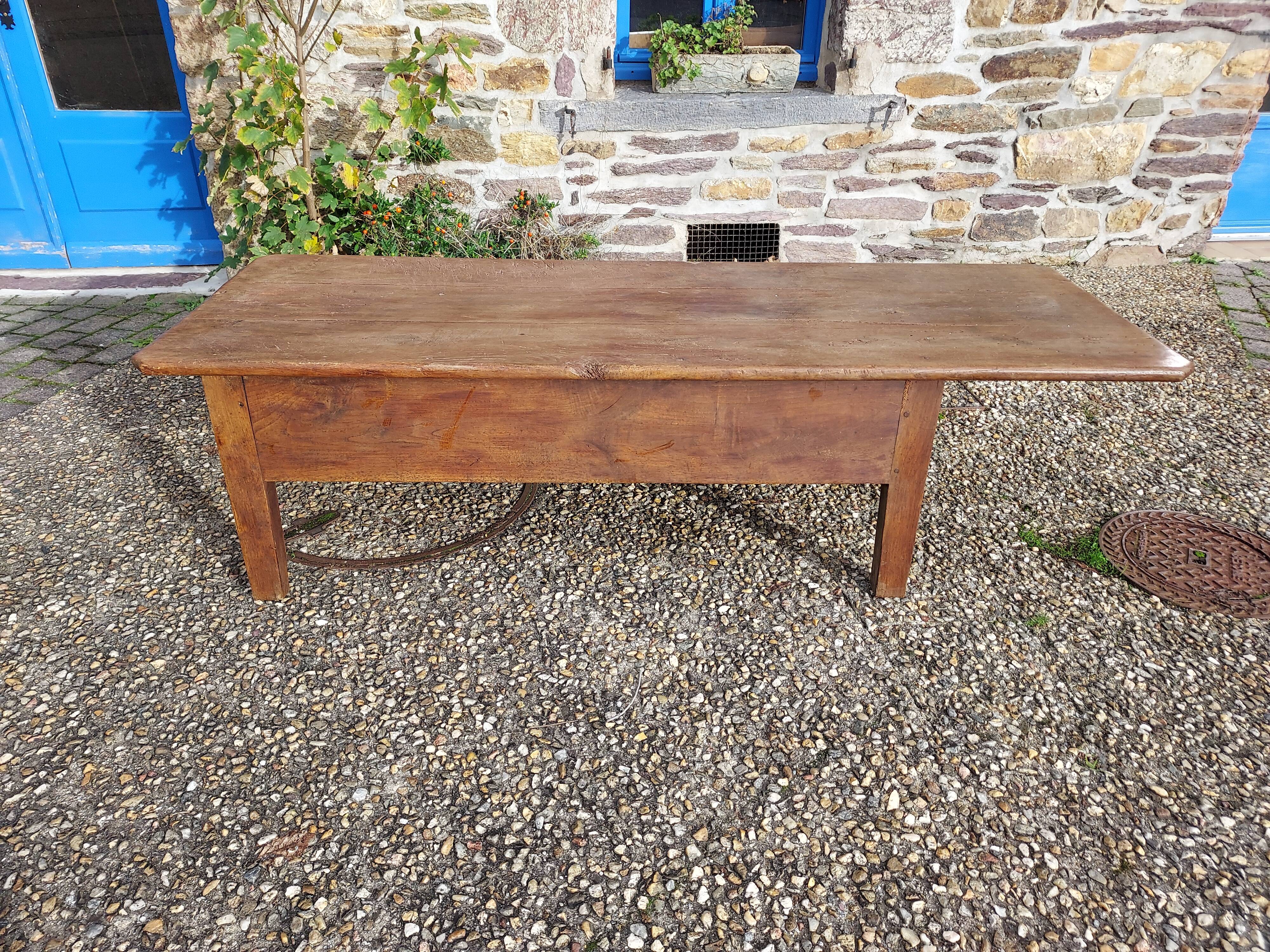 Large farmhouse coffee table, old table
