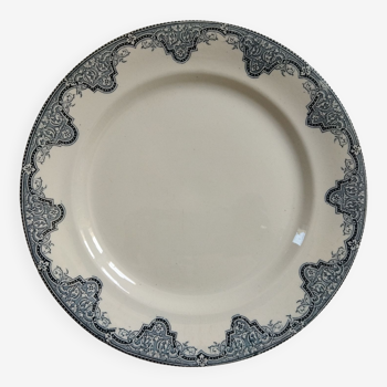 Assiette plate en terre de fer E.C. Salins, modèle Céline