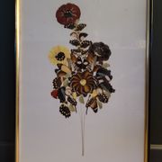 Vintage painting flowers wings of naturalized butterflies
