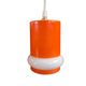 Vintage suspension in orange and white glass.