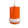Vintage suspension in orange and white glass.