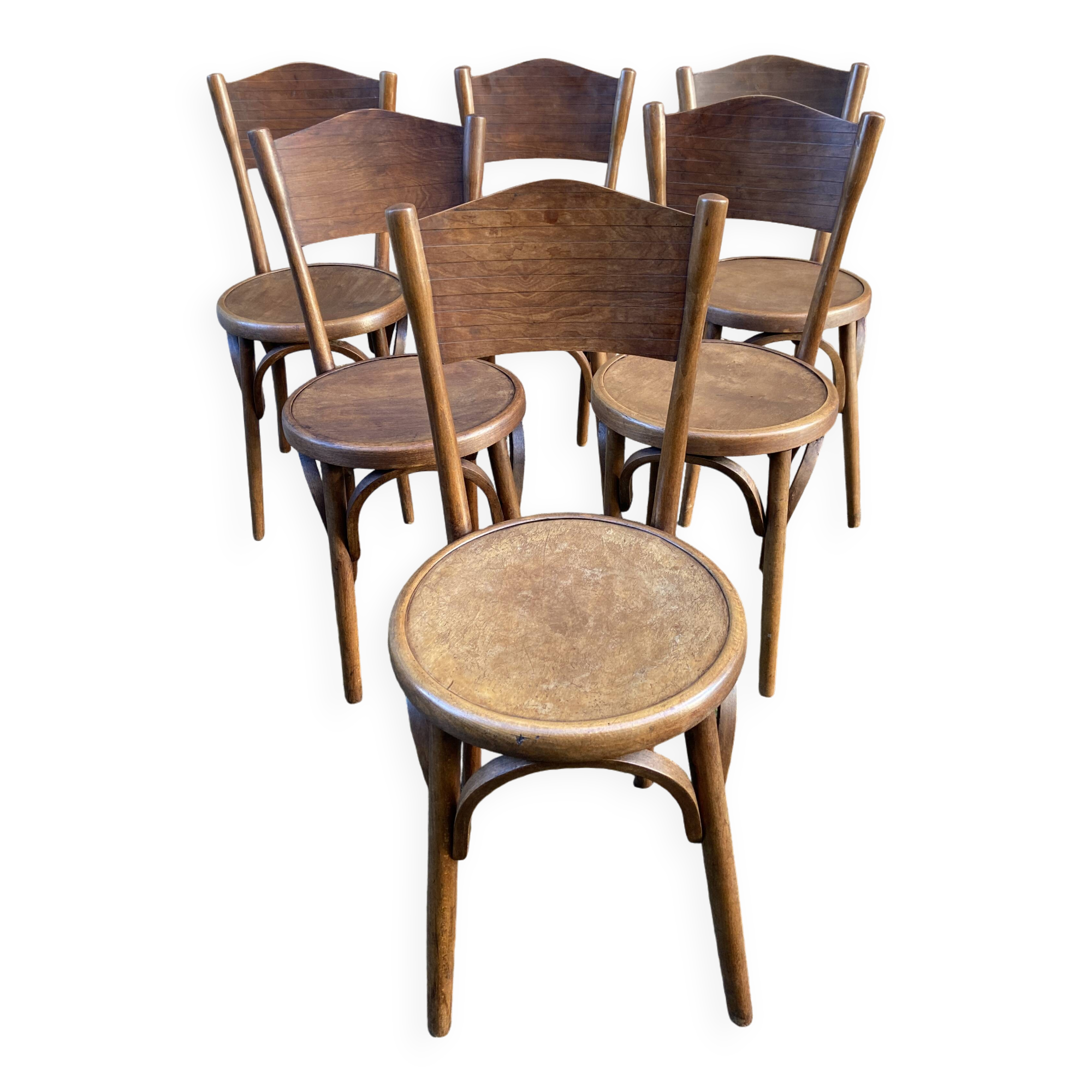6 chaises bistrot café viennoise austria 1920s style Thonet bois courbé