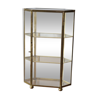 Brass and glass jewelry showcase