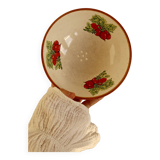 Small vintage ceramic drainer with radish pattern stoneware effect