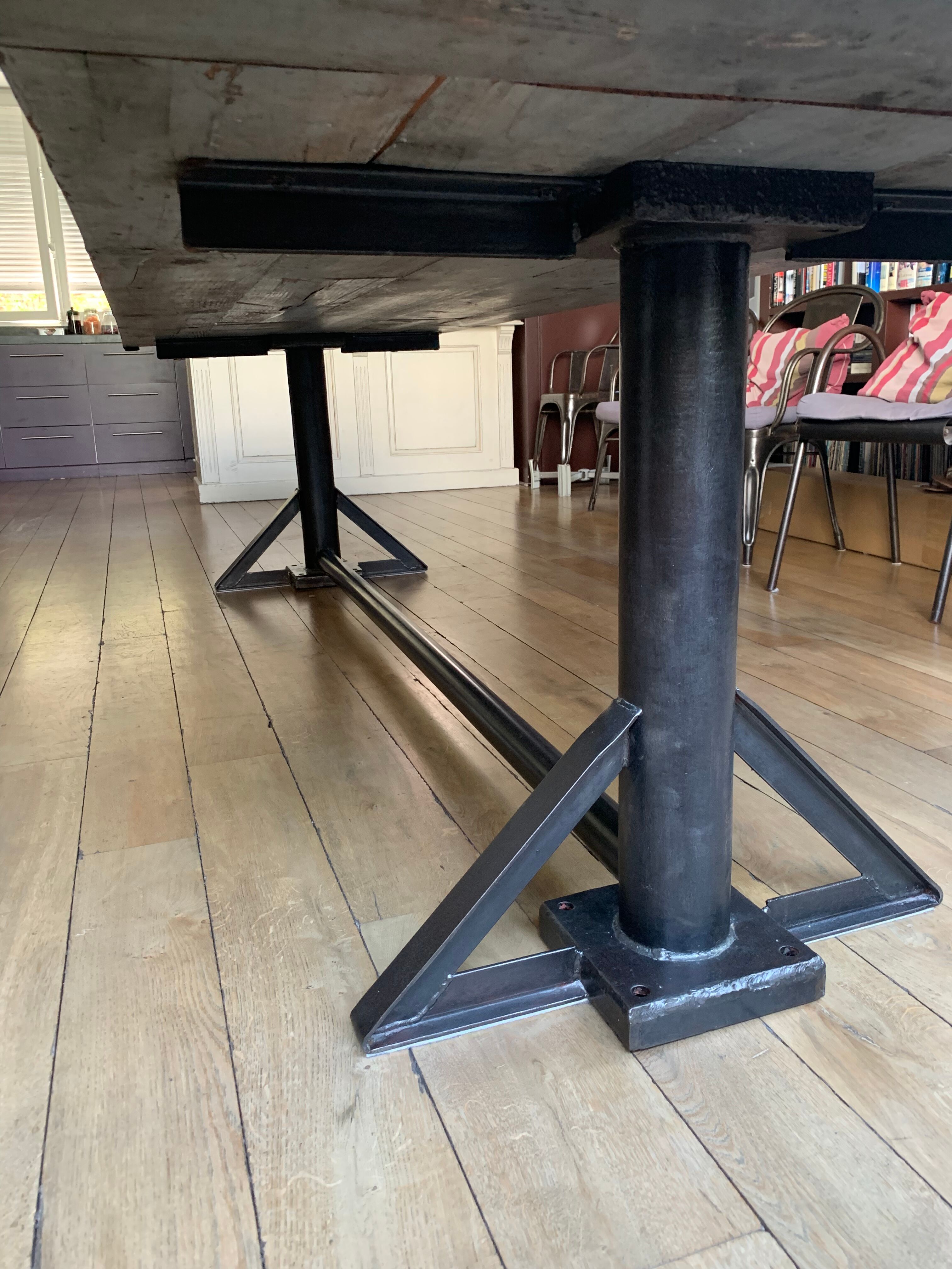 Industrial table for 10/12 people authentic