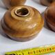 Set of 4 Myrtle Wood Candle Holders with Brass Inserts, Made in Port Orford, Oregon
