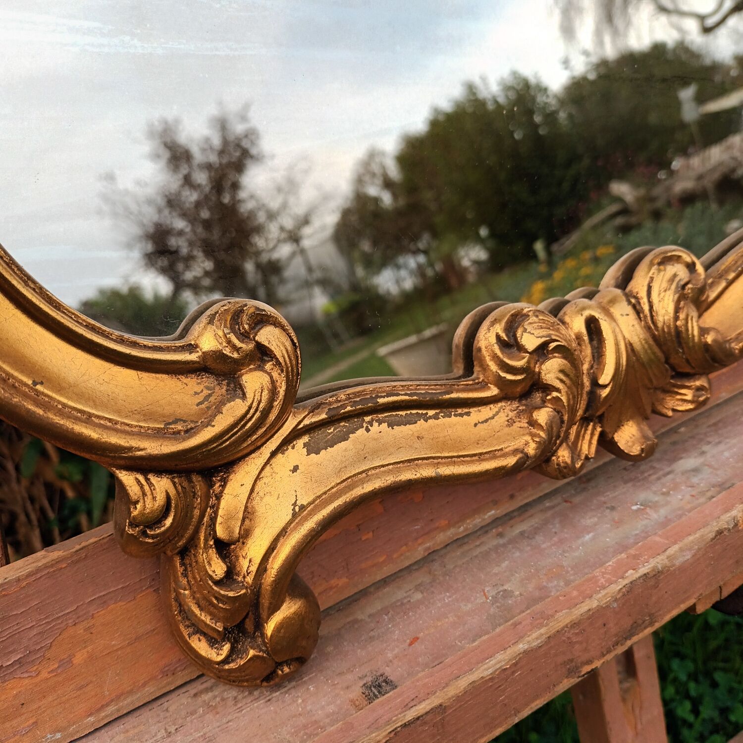 Golden baroque mirror