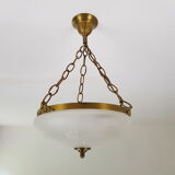 Gilt bronze pendant glass globe cised Napoleon style 3