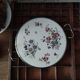Sarreguemines Digoin “Righi” earthenware tray, metal rim and handles.