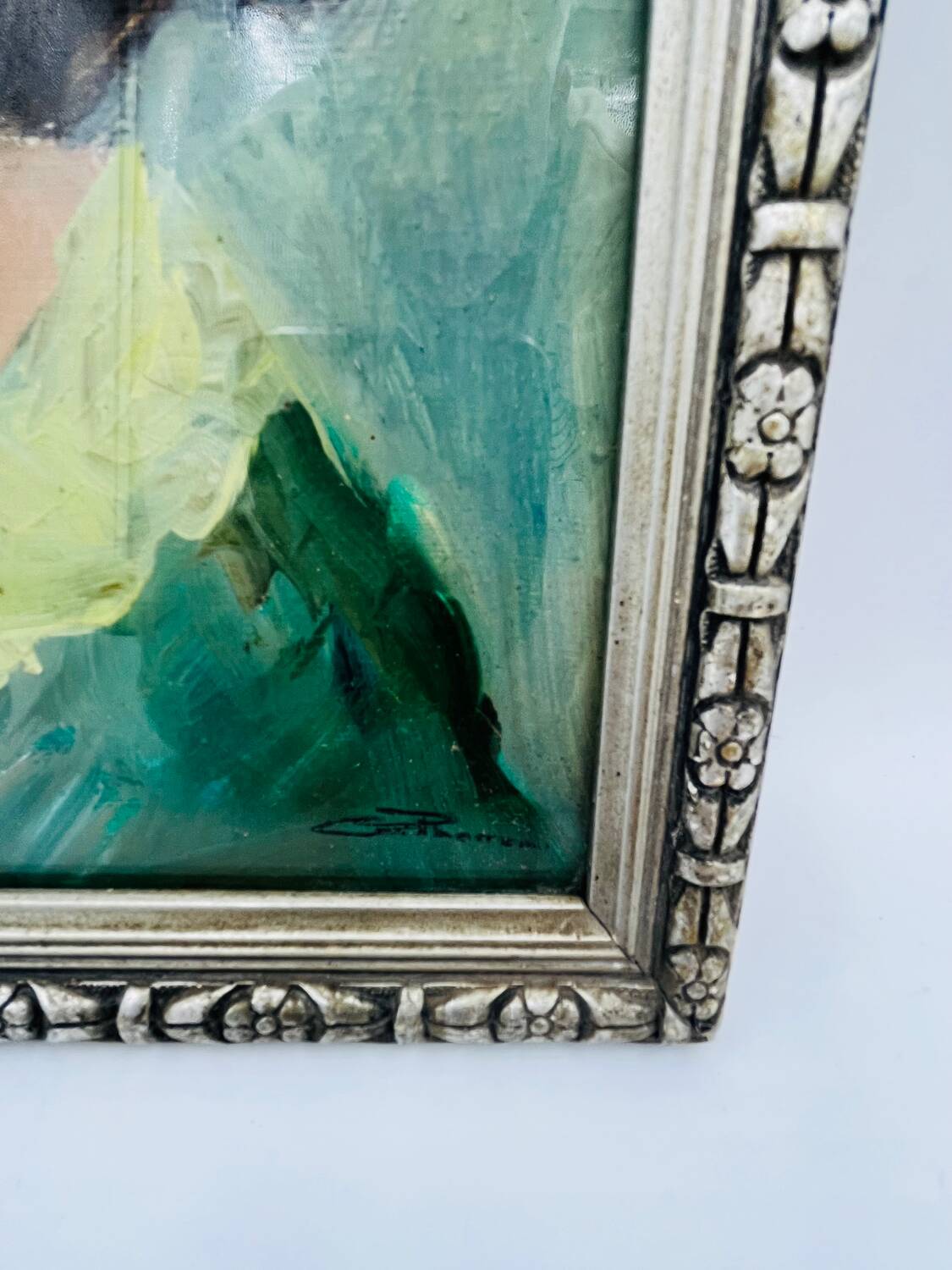 Painting head of a woman signed