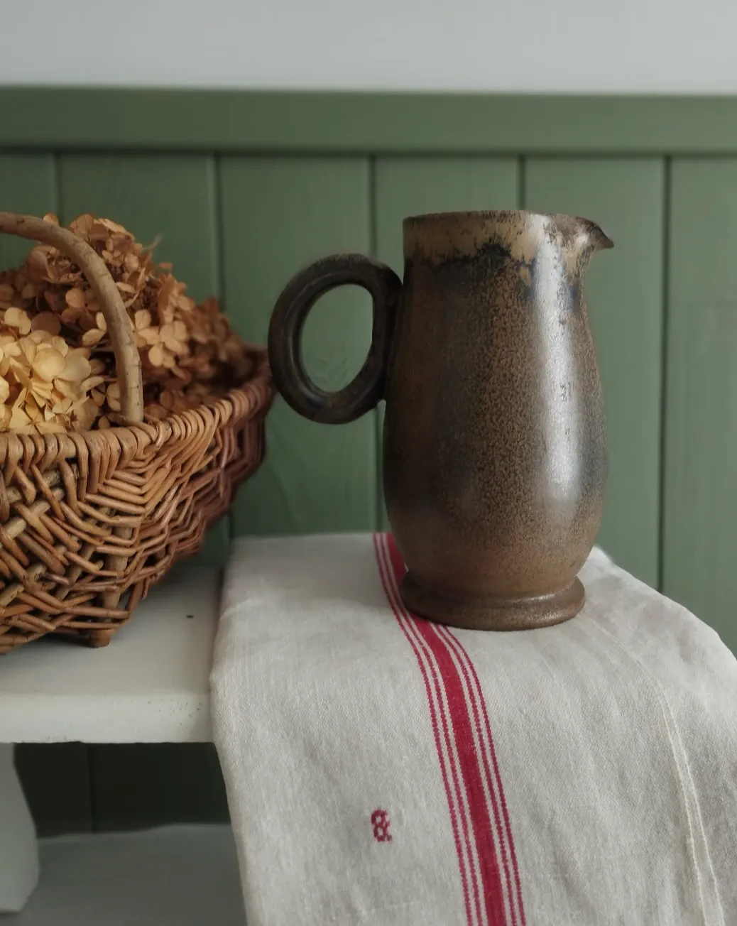 Glazed stoneware jug Arts Ceram