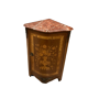 Buffet d'encoignure décor marqueté au vase fleuri de style Louis XVI