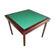 Table de jeu couleur acajou avec tapis en vert