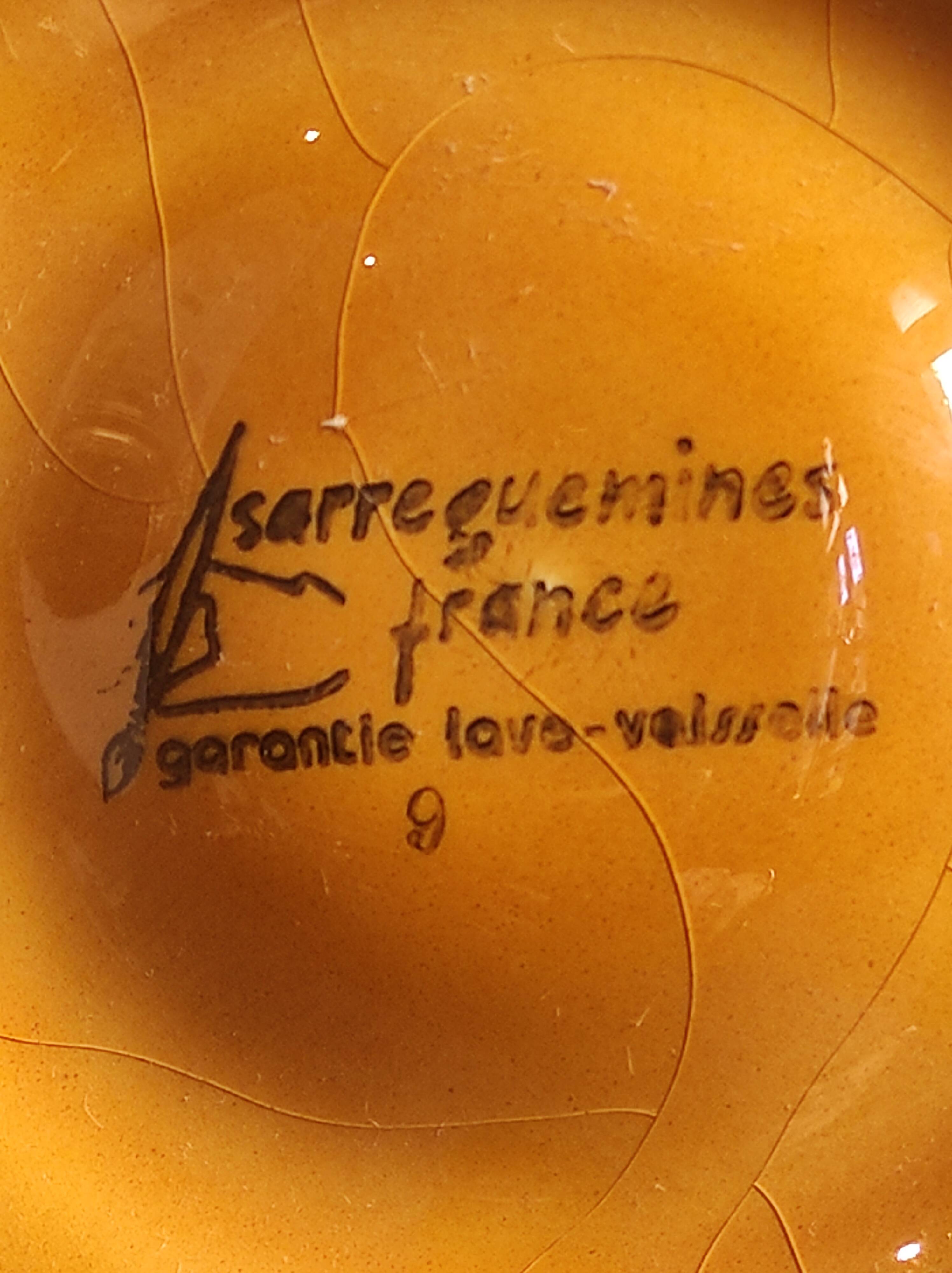 Vintage French oyster plate in Majolica from Sarreguemines