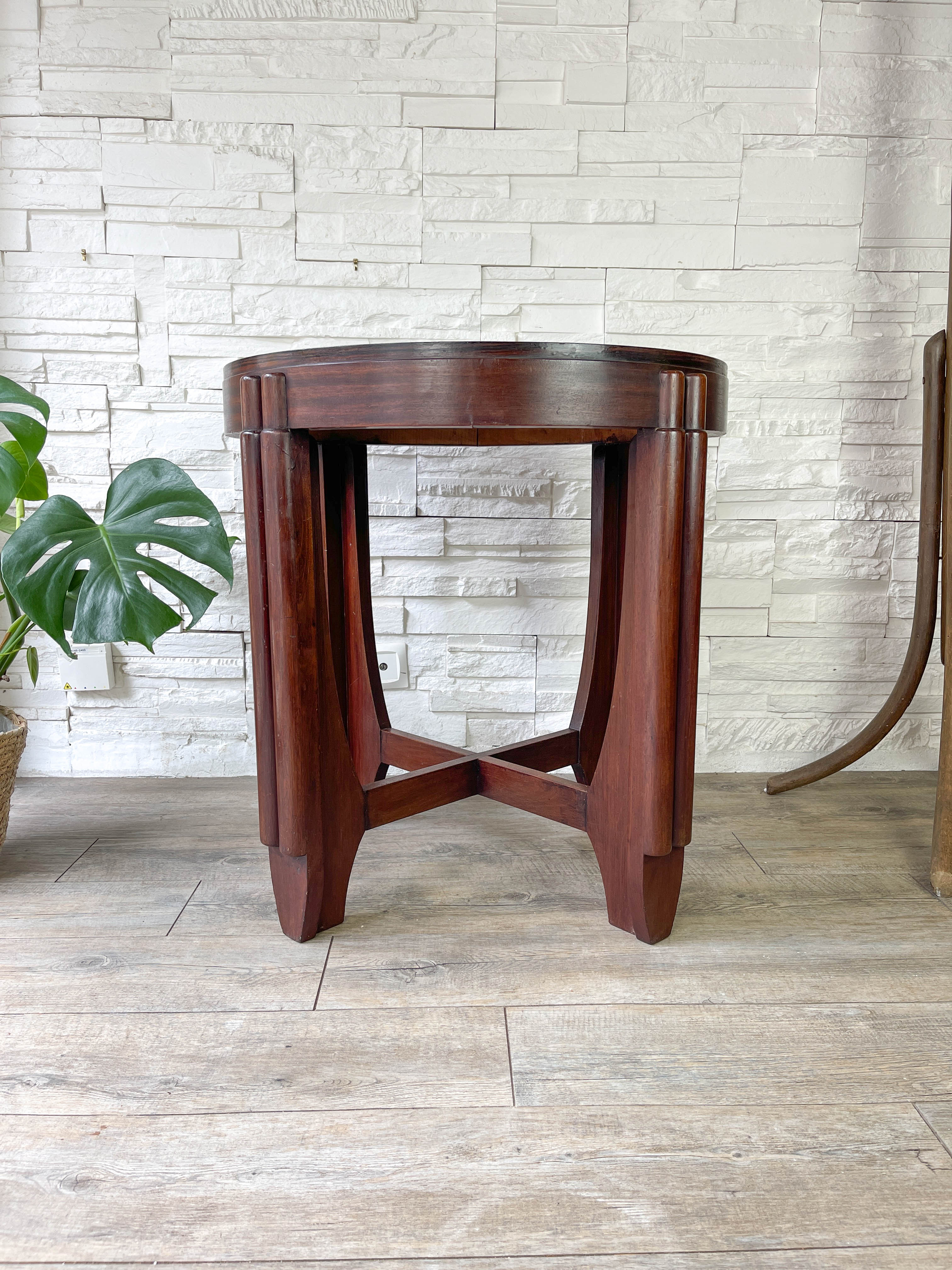 Table basse guéridon art déco en palissandre, 1920s