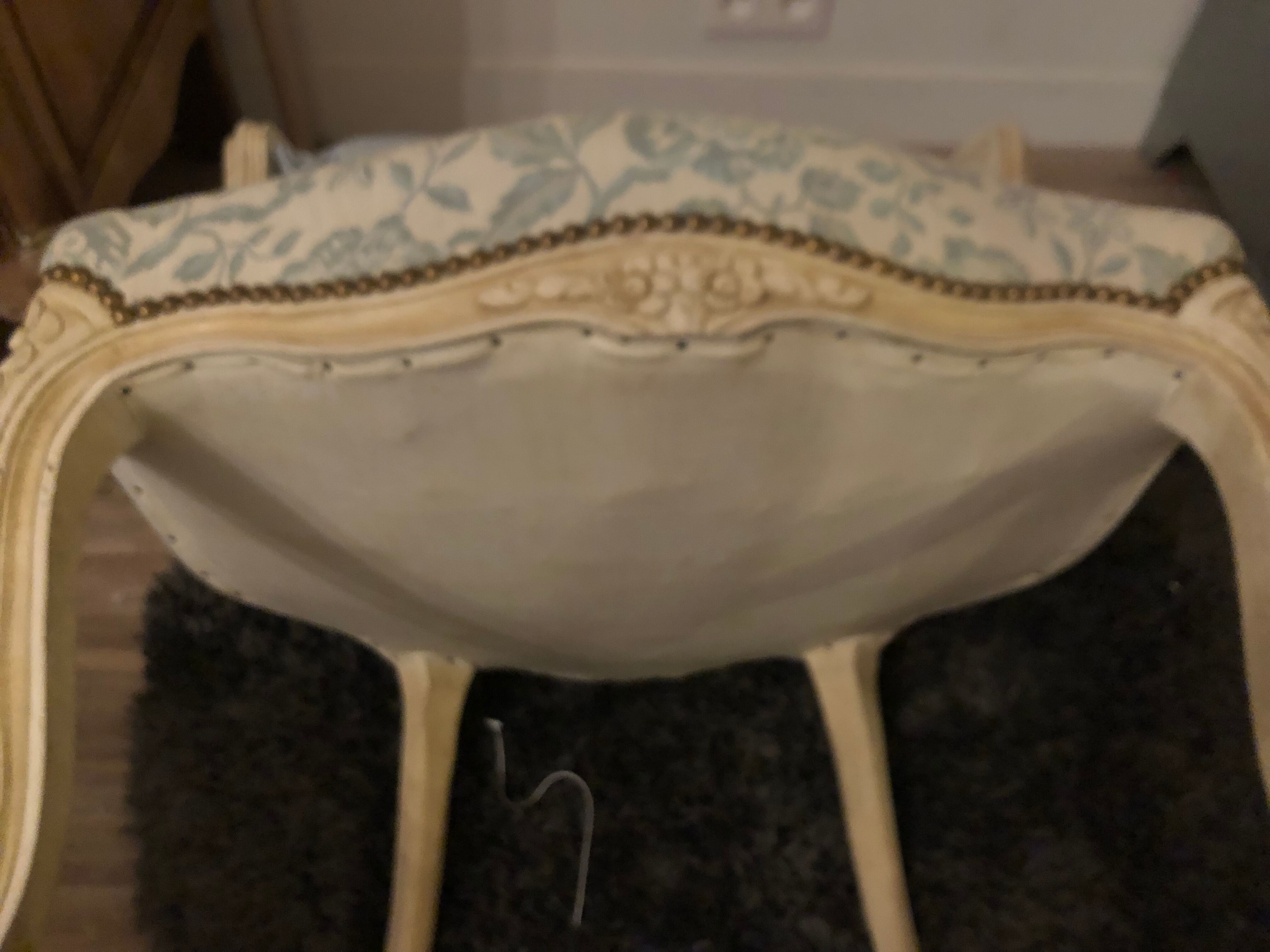 Armchair and its footrest Louis XV style