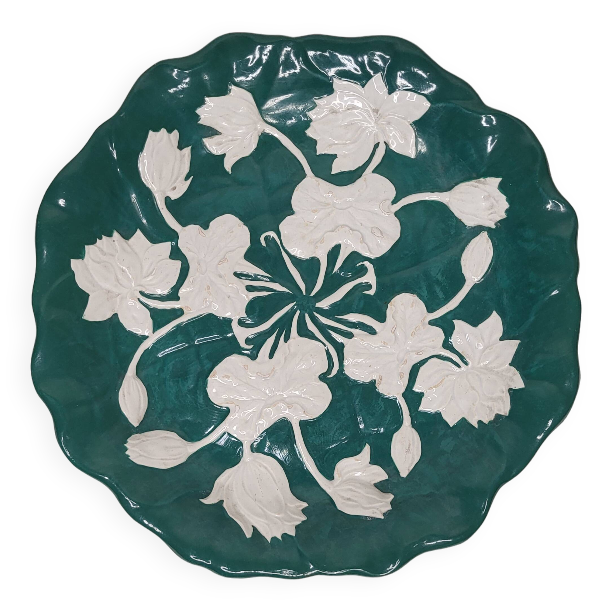 Earthenware dish from Creil and Montereau - Leboeuf Milliet 19th century Floral decoration