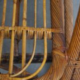 French Rattan Vintage Design Armchair from the 1950s