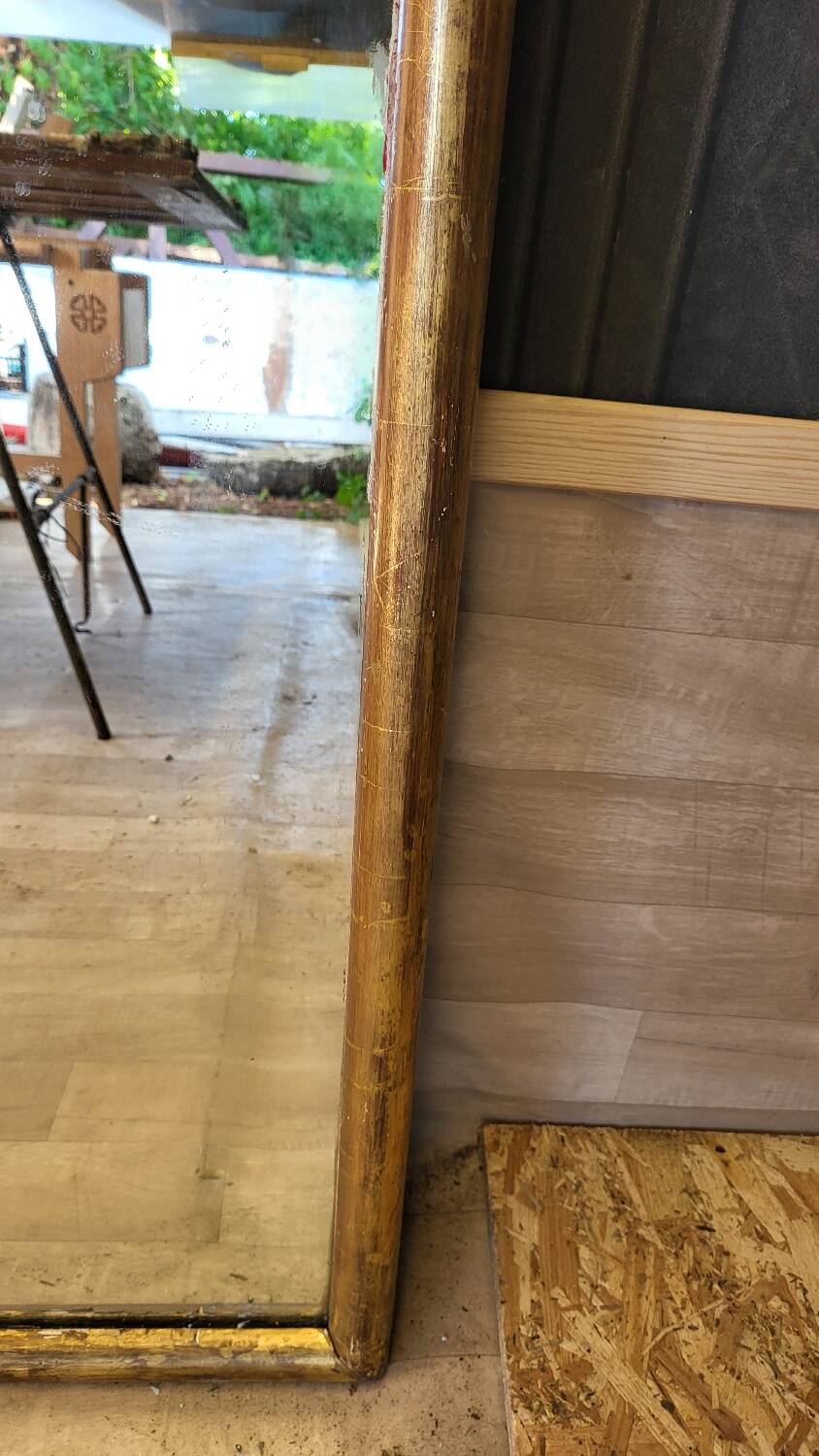 Restored antique gilded mirror – large format