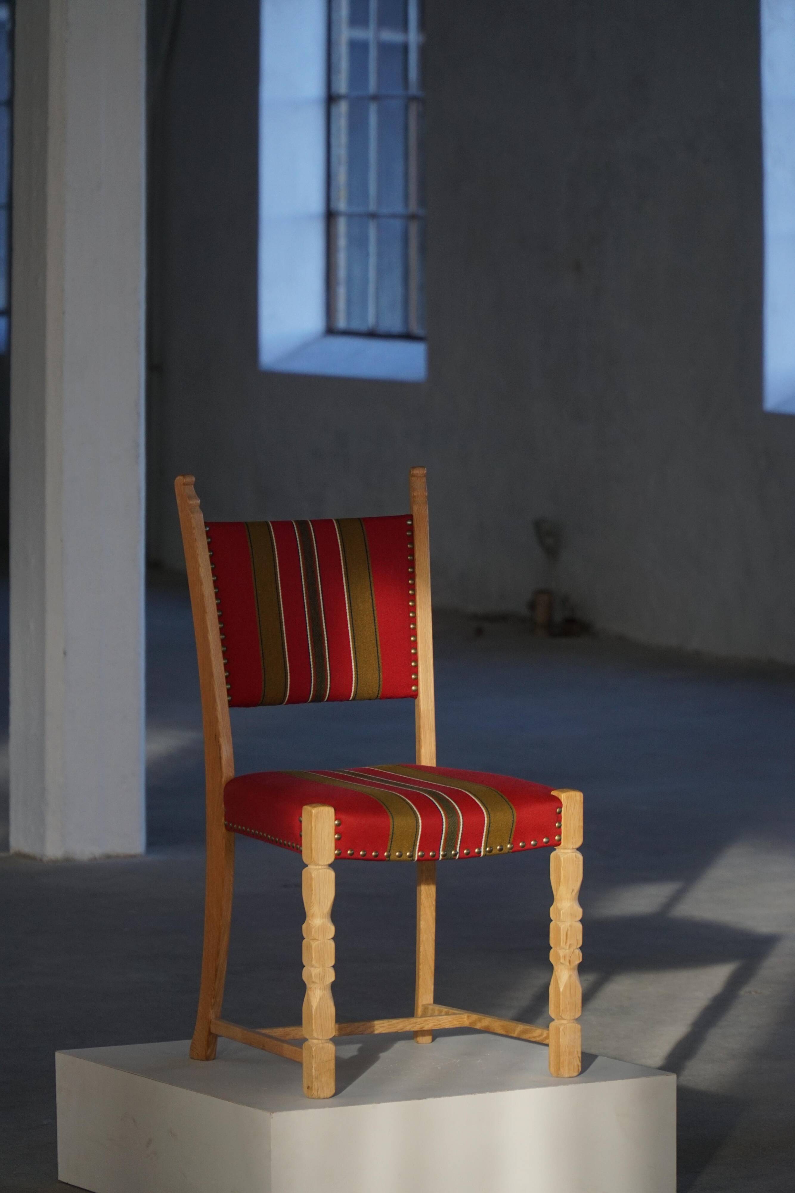 Danish Mid-Century Modern, Set of 6 Oak Dining Chairs, Henning Kjærnulf, 1960s
