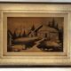 Pyrographed Alpine Table - Mid-Century Folk Art - Chalet Atmosphere
