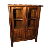 Bibliothèque orme massif vintage aranjou années 50