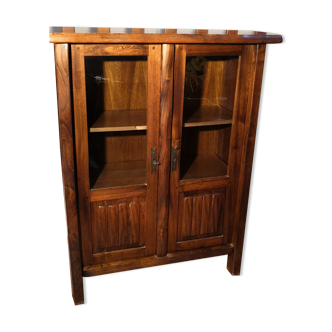 Bibliothèque orme massif vintage aranjou années 50