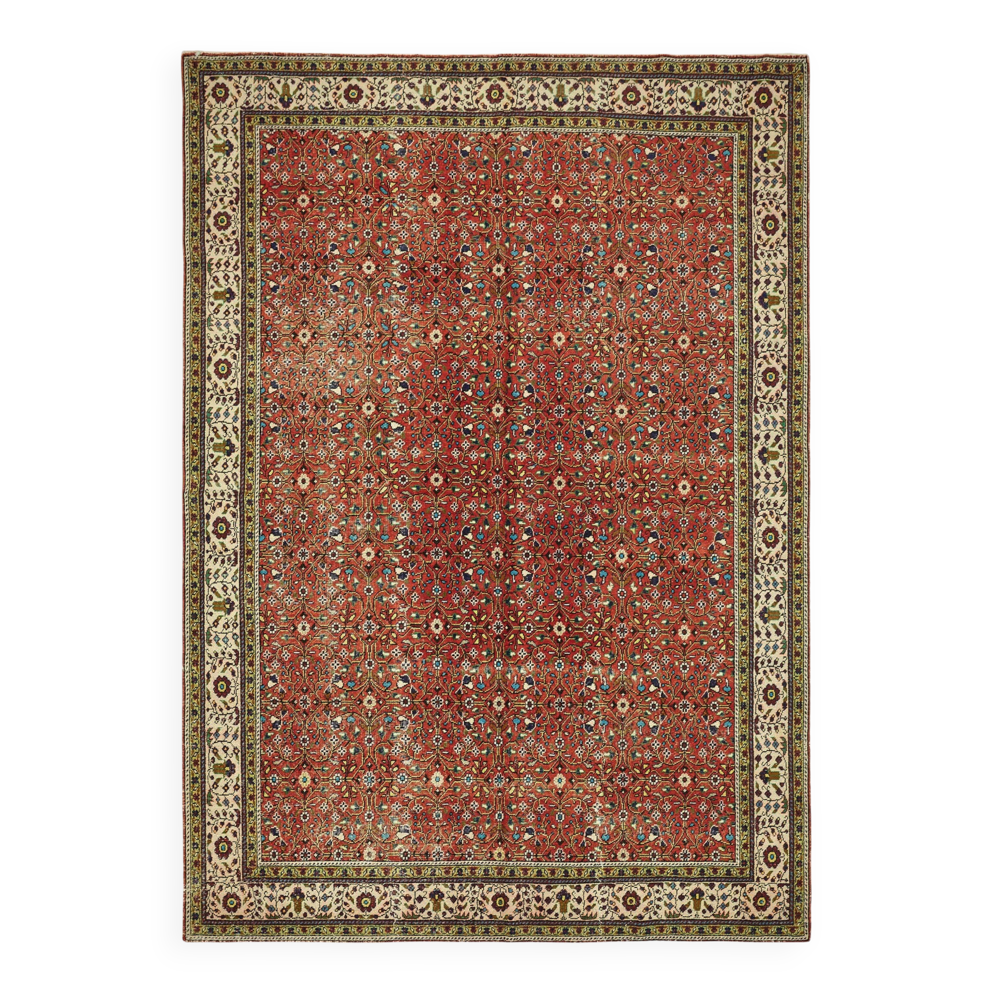 Turkish Wool Vintage Kayseri Rug 198 cm x 278 cm