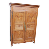 Louis Philippe wardrobe in golden cherry wood from the 19th century.