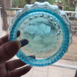 Blue blown glass candy box