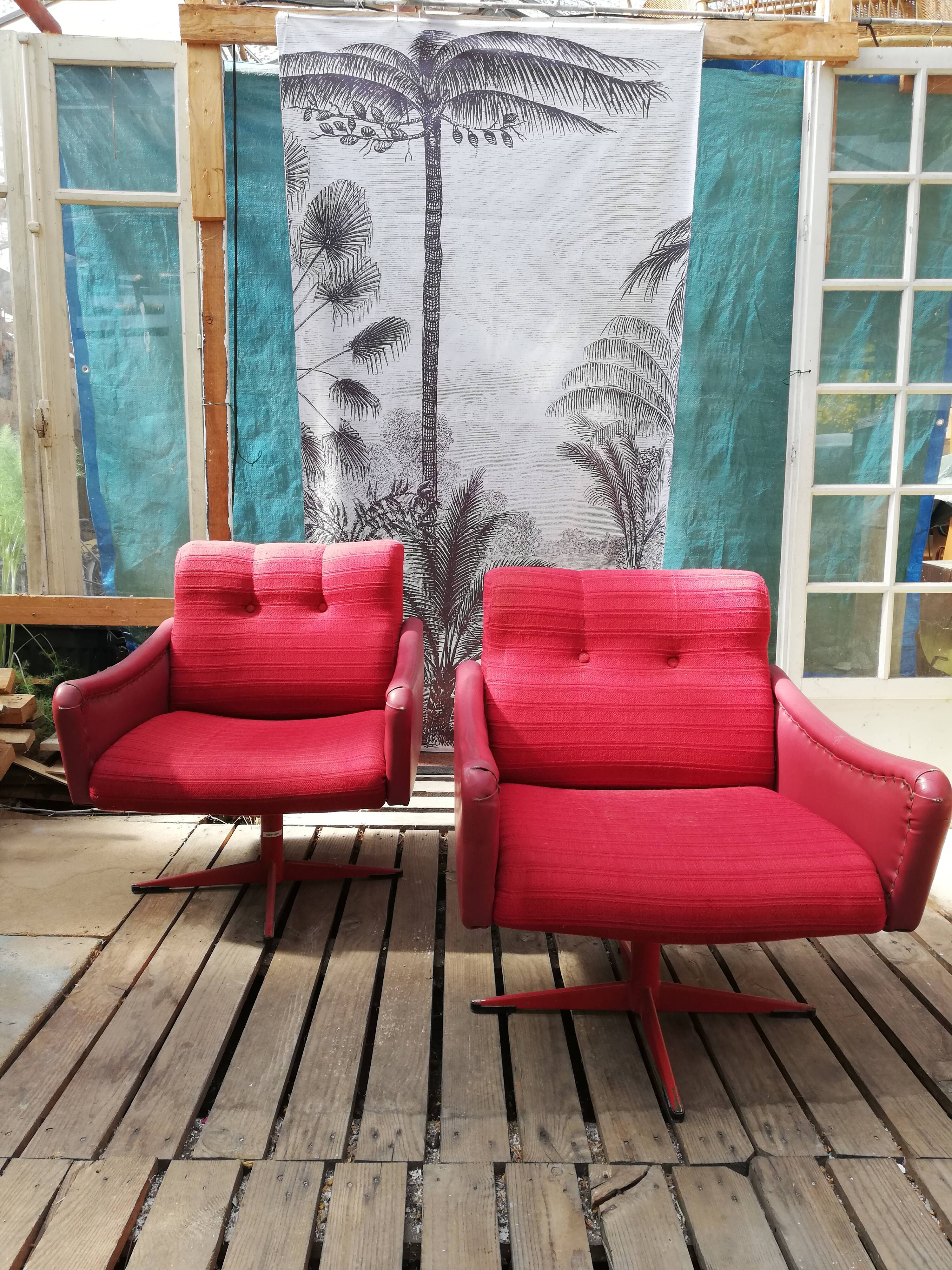 Pair of swivel chairs