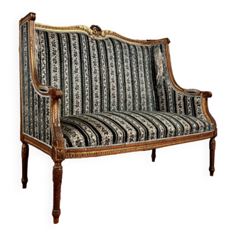 Bench in golden wood louis xvi style from napoleon iii period xix eme century