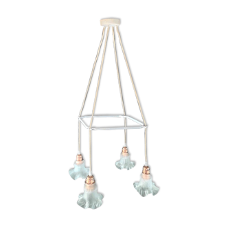 Glass tulip pendant light