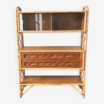 Rattan bookcase shelf year 60