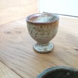 Mismatched stoneware egg cups