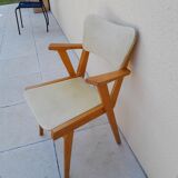 Vintage yellow club armchair year 50 60