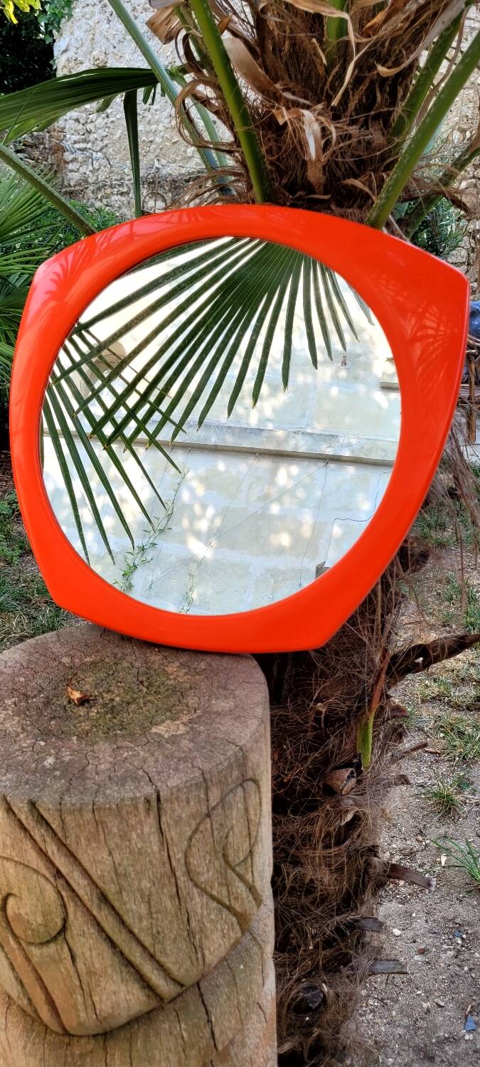 Miroir vintage orange années 70
