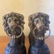 Fireplace - 1900-1910 pair of cast iron andirons